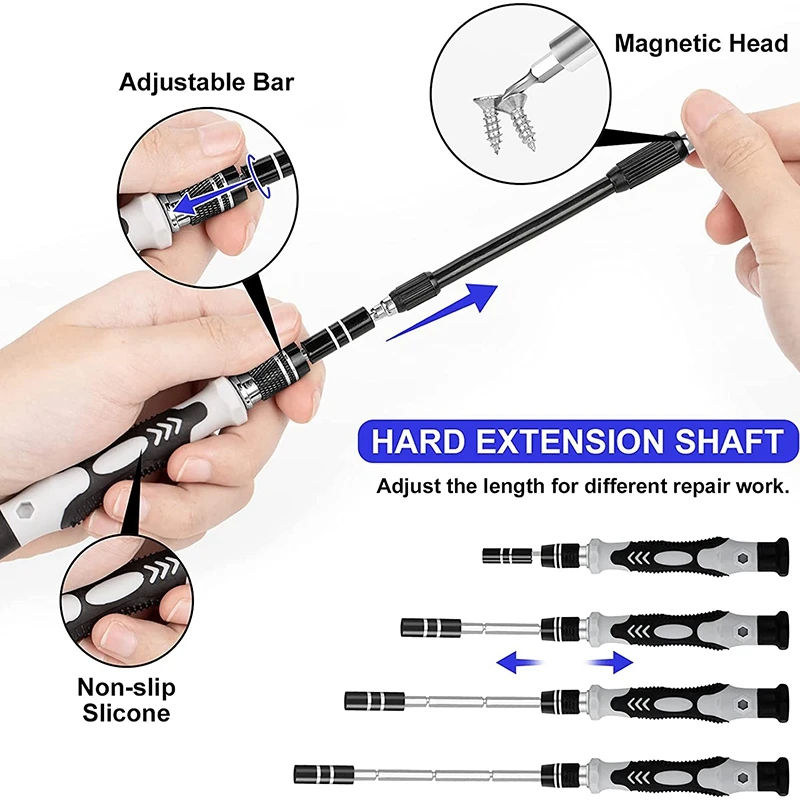 Mini Precision Chave De Fenda Set, Kit de Ferramentas de Reparo Eletrônico, Magnético, iPhone, Computador, Laptop, ECT, 115 em 1