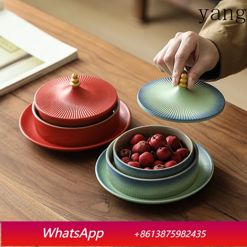 LH Ceramic Dried Fruit Plate Candy Box Creative Nut Storage Holiday Gifts