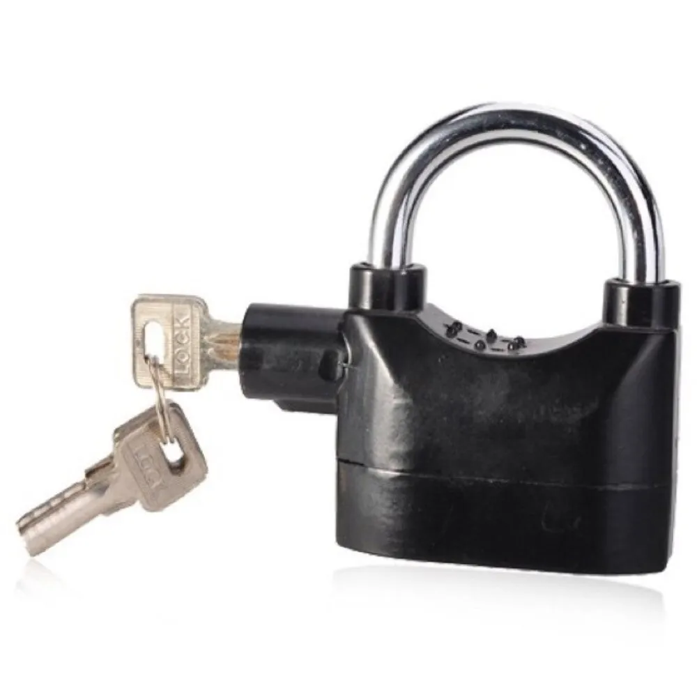 Portable Waterproof Siren Alarm Padlock Anti Theft Heavy Duty Alloy Alarm Lock Rust Proof High Security Bicycle Lock Fence