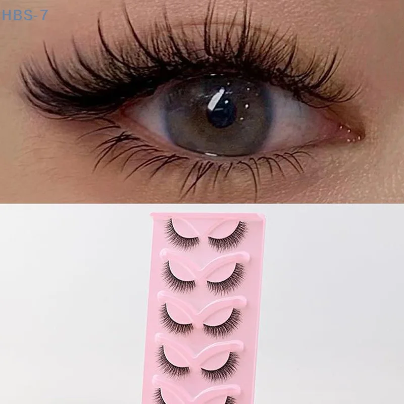 رموش زائفة أنيمي رمش 5 أزواج الشيطان الصغير رمش يوم طبيعي ماكياج مانغا رمش حزام شفاف رمش