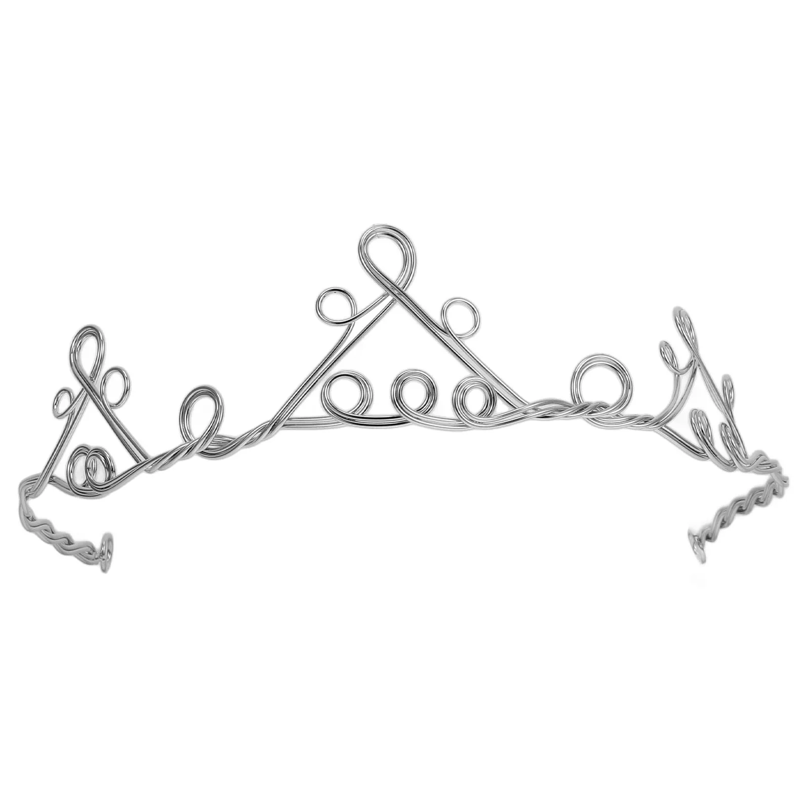 

1pc Diy Copper Crown Delicate Handmade Winding Headwear Hair Accessory For Women Silver Durable Customizable Pearl Crystal Decor