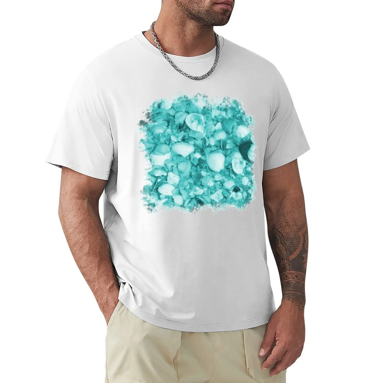 

Aquamarine Seashells On The Beach - Summer Vibes T-Shirt hippie clothes shirts graphic tees new edition oversized mens clothing