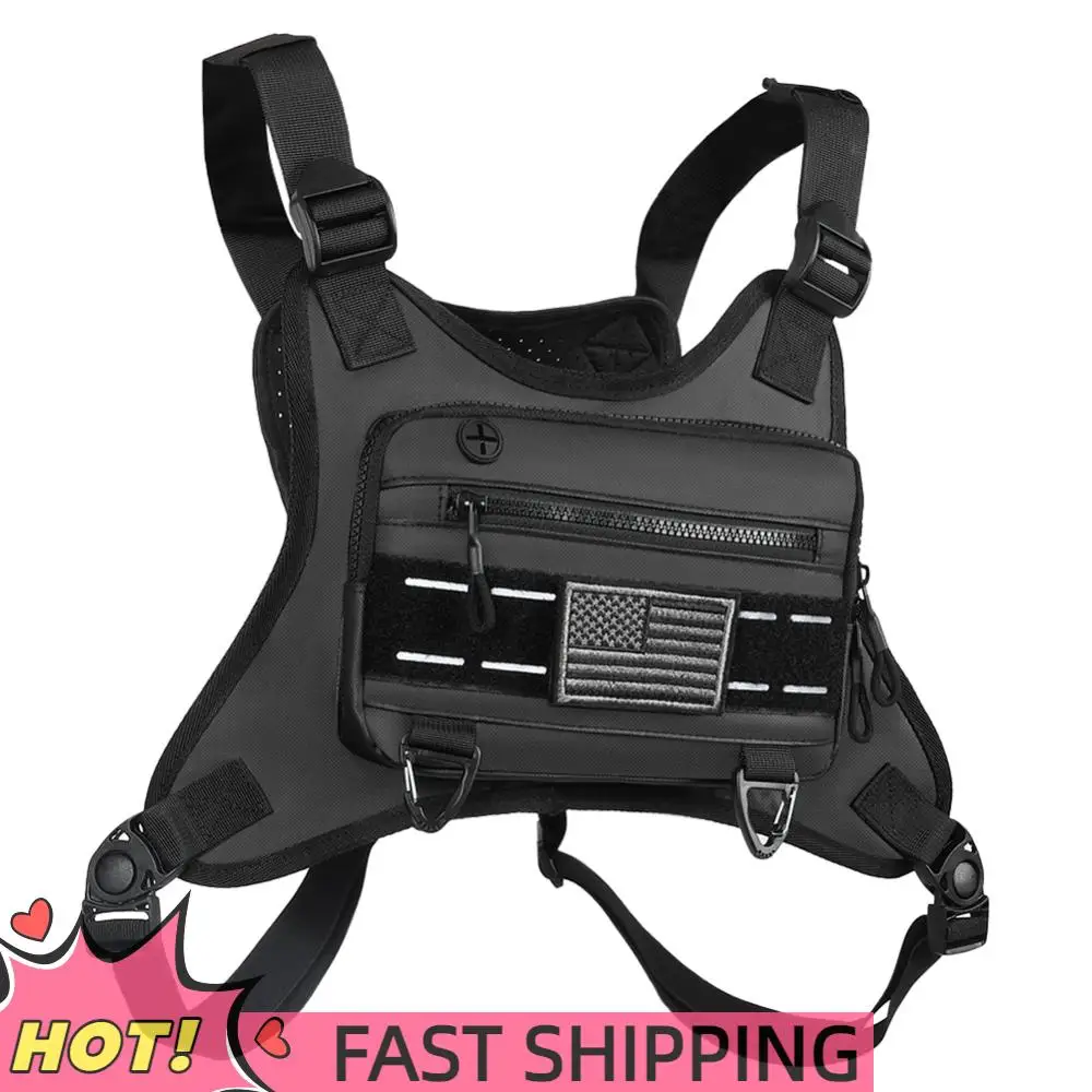

Unisex Lightweight Front Vest Bag with Adjustable Straps Reflective Workout Bag Large Capacity Outdoor Cycling Climbing Bag