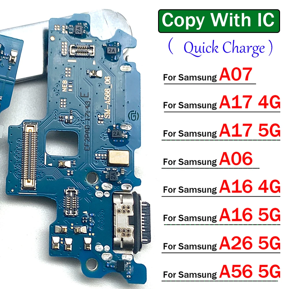 New For Samsung A06 A16 A26 A56 A07 A17 4G 5G Dock Connector Micro USB Charger Charging Port Flex Cable Microphone Board