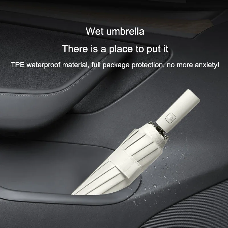 

Car Door Storage Box Mat Full Cover TPE for Tesla Model Y 2021-2023 Door Slot Storage Mat Storage Box Storage Accessories