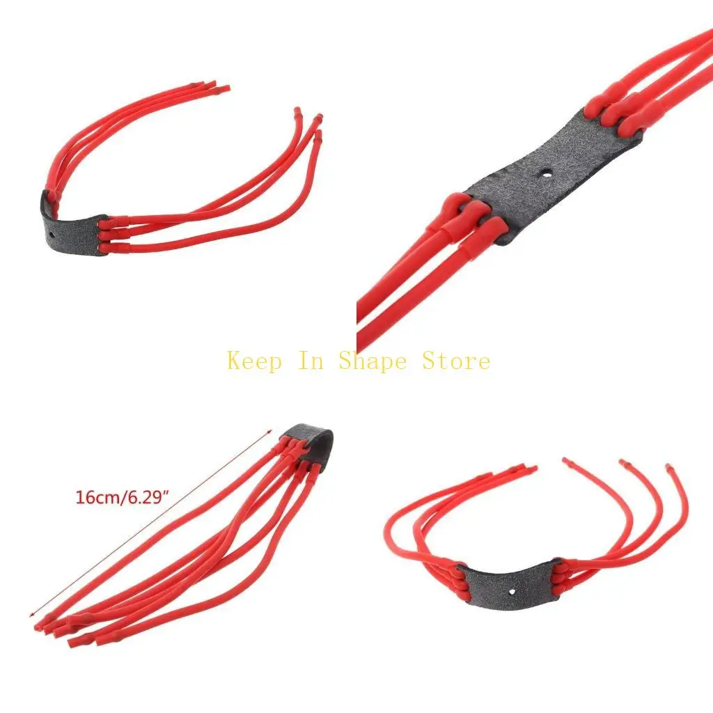 U1JC Band Group Leather Pocket Rubber Band Latex Strong Catapult Replacem #1