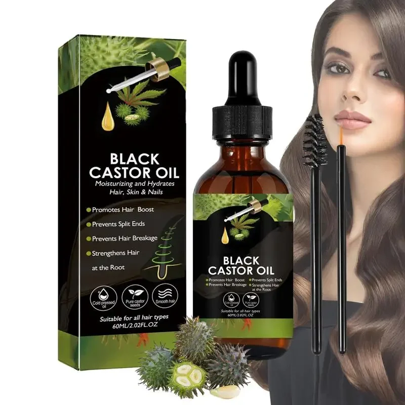 

Black Castor Oil for Hair 60ml Moisturizing Hair Oil Care Liquid Jamaican Black Castor Hair Oil Gentle Natural