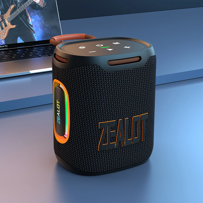 

ZEALOT-S122 Original Portable Bluetooth Speaker Subwoofer Sound Box BT5.4 Outdoor Speaker with LED Light, for birthday