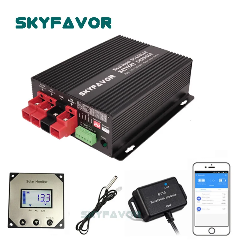 Mppt-リチウムイオン電池充電器,自動,急速充電,agm,LiFePo4,lfp,24v,30a,DCからDC,デュアル入力