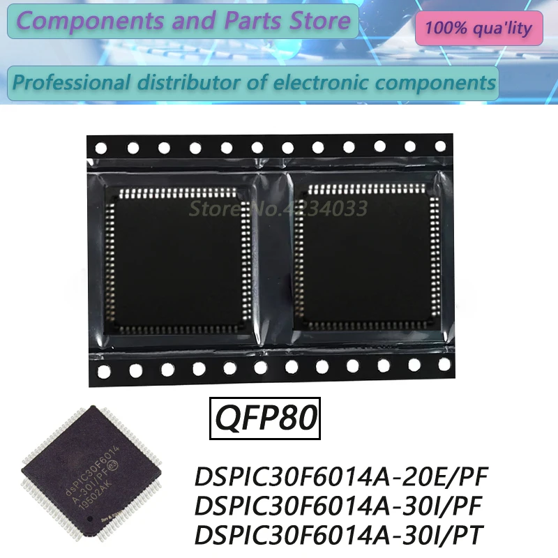 1pcs 100% New DSPIC30F6014A-20E/PF DSPIC30F6014A-30I/PF DSPIC30F6014A-30I/PT  QFP80 Geïntegreerde Chip Originele Nieuwe