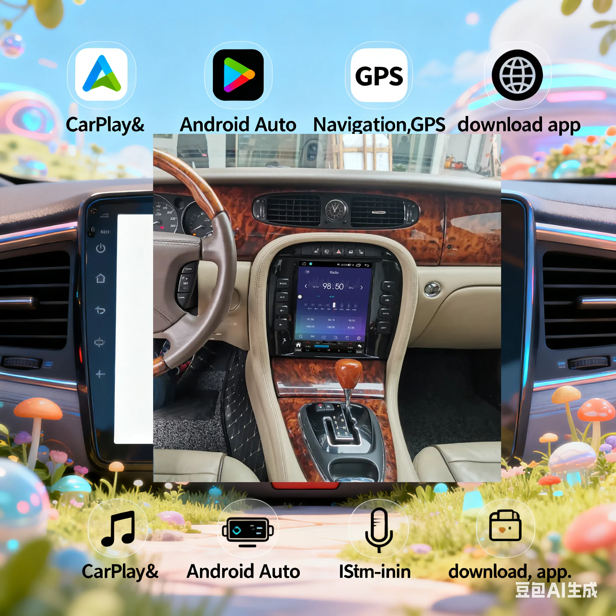 qing  HD Touch Screen For Jaguar XJ 2004-2008 Android 14 Car Stereo Radio Multimedia Carplay GPS Navigation Infotainment