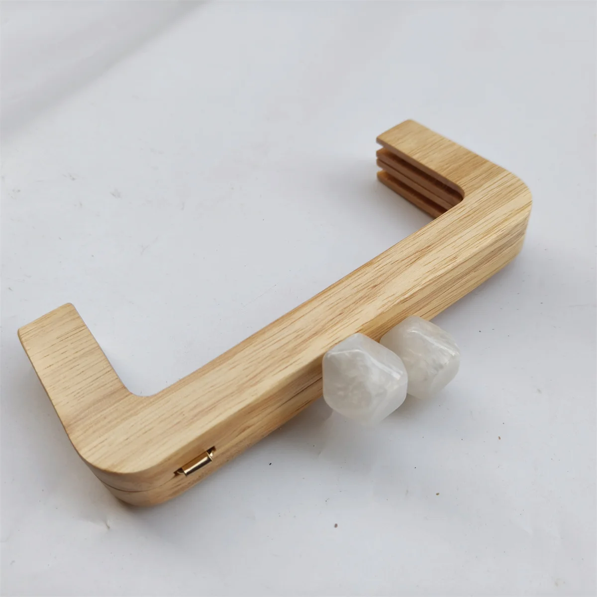 20 cm pearl acrylic resin clasp women handmade sewing wooden purse frame screw Accessories part sevneing wood bag handle frame