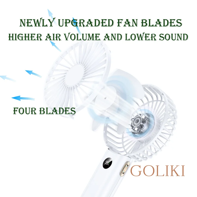 Mini-Fans100-speed High-End mit Nachtlicht USB-Handheld tragbare wiederauf ladbare gute Textur Nachtlicht stilvolles einfaches Design