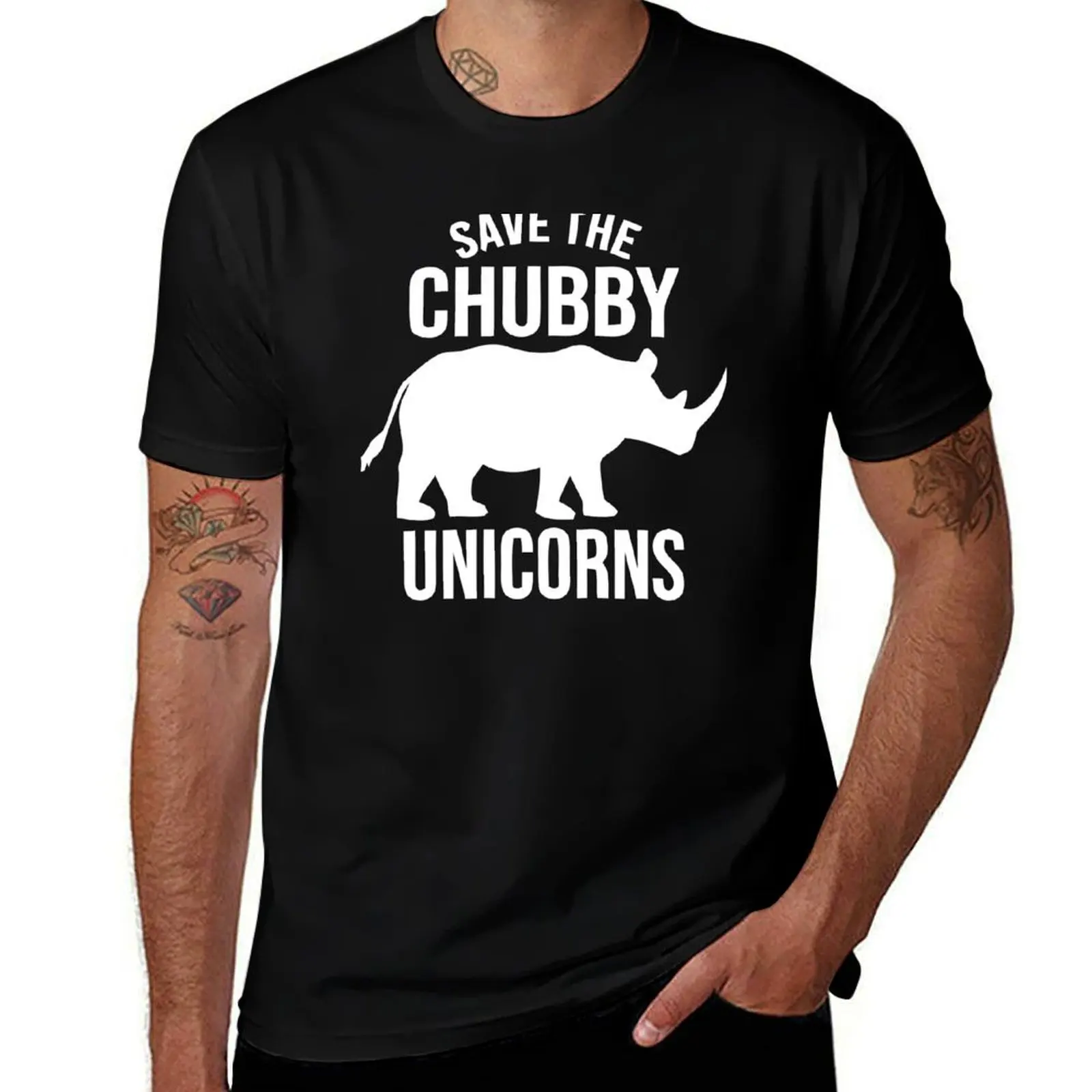 

Save The Chubby Unicorns T-Shirt Fashion Print Casual Short Sleeve
