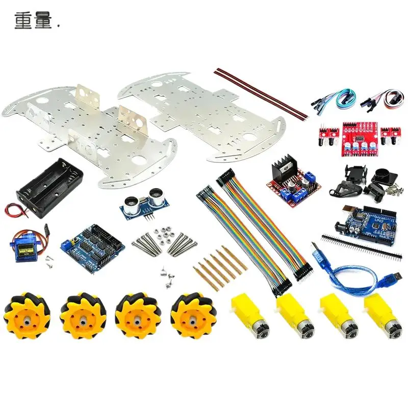Aluminiowy podwozie samochodu DIY McNamum Wheel 4WD Inteligentne unikanie