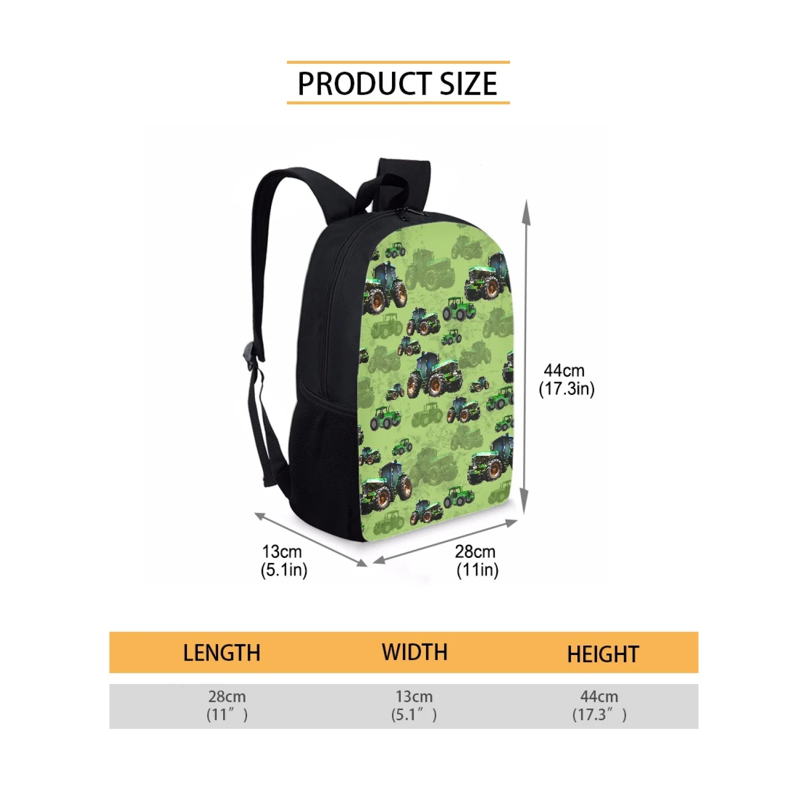 School Bags For Teenagers Boys Girls Shoulder Backpack Cartoon Tractor Print Kids Book Bag Day Back Packs Mens Traveling Bags
