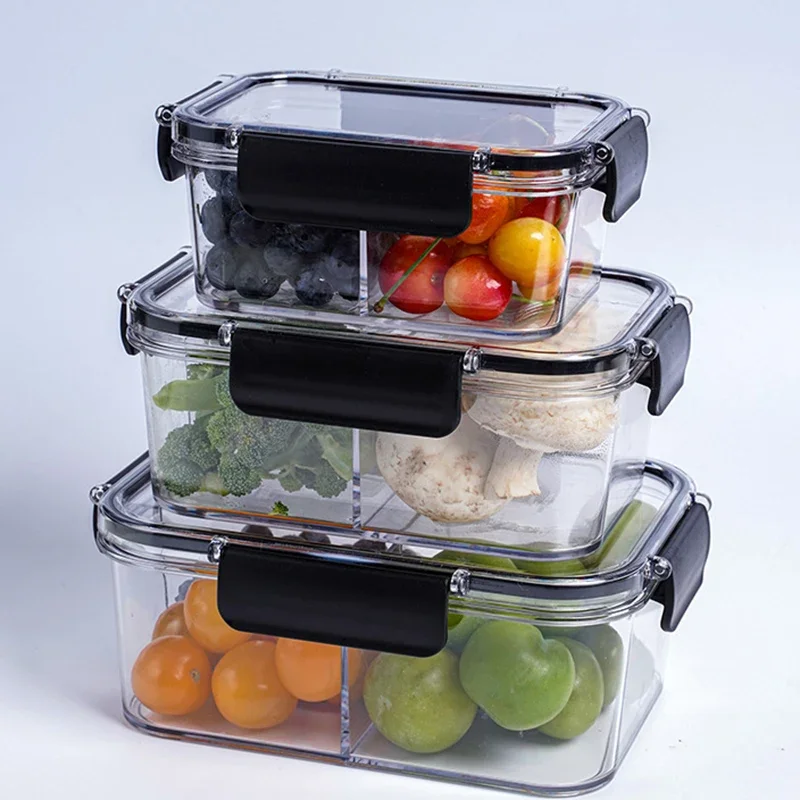 Portable Lunch Box for Kids School Microwave Transparent Bento Box with Compartments Salad Fruit Food Sealed Jar Container Box