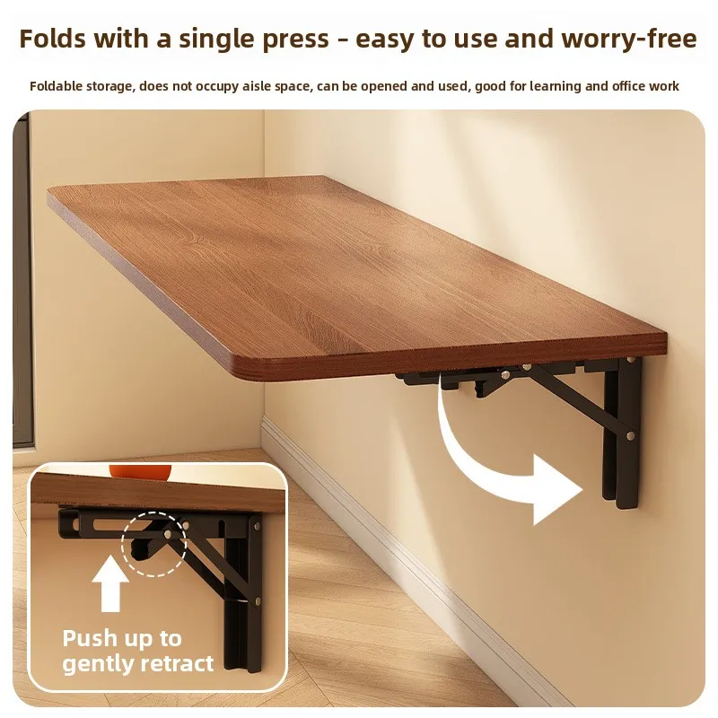 Picture 4: Wall-Mounted Foldable Table for Small Homes, Bedroom One-Line Board Foldable Study Office Computer Desk
