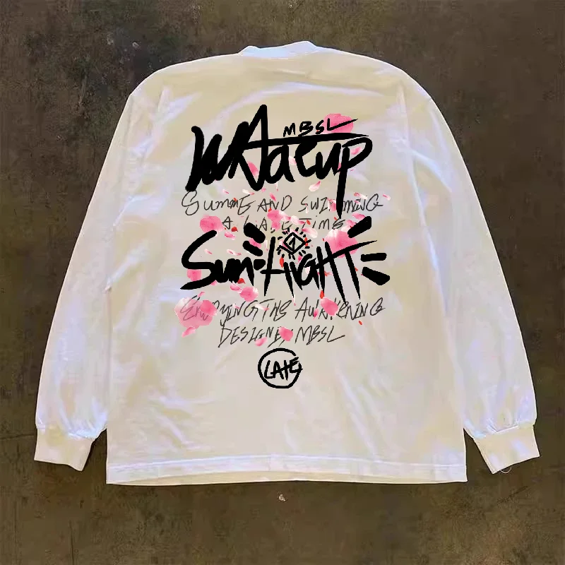Pure Cotton 300g Heavyweight Long Sleeve T-Shirt Streetwear Versatile American Retro Style Miao Chen Story Tons of Tales
