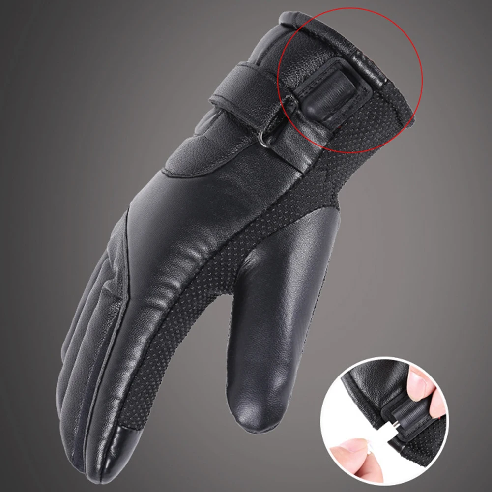 Guanti riscaldati invernali per motociclette in tempo freddo Guanti termici caldi antivento Calza riscaldante elettrica USB a temperatura costante