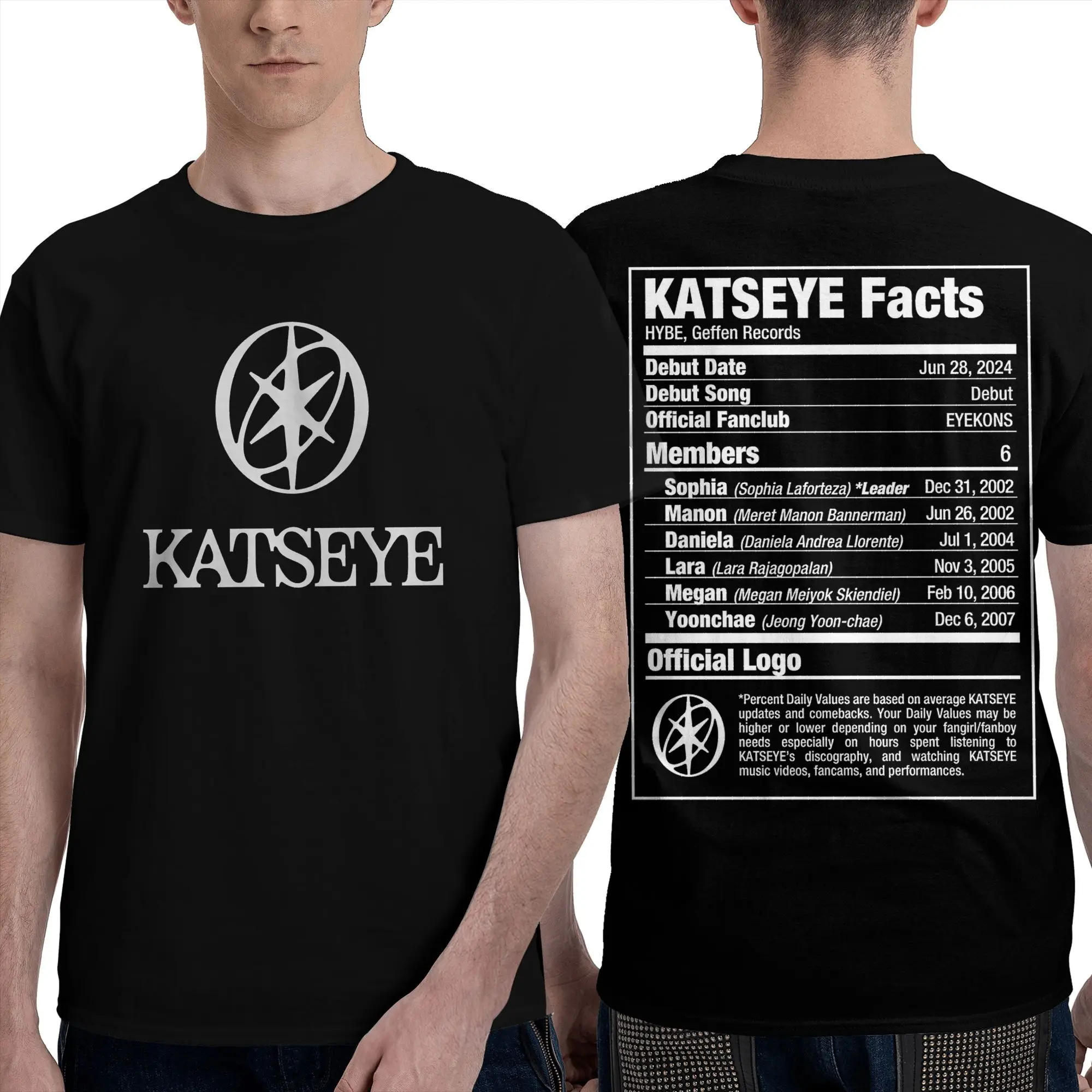 

Katseye SIS T Shirts Men Women's Cotton Funny T-Shirt Round Neck Tees Short Sleeve Tops Double-sided