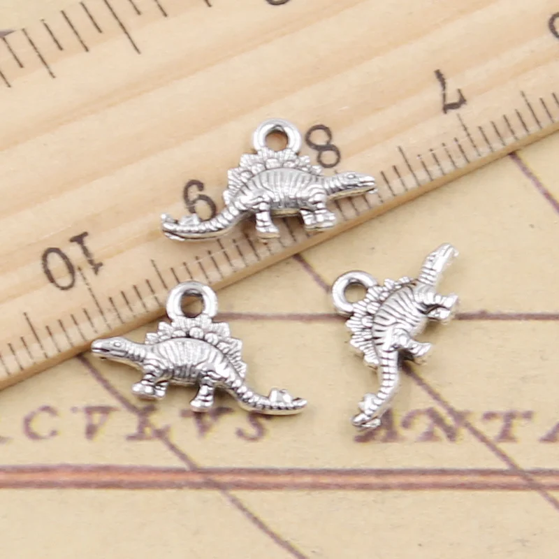 30 sztuk Charms dinozaur Sabertosaurus 9x16mm tybetańskie srebrne wisiorki antyczna biżuteria robienia rękodzieła ręcznie robionego