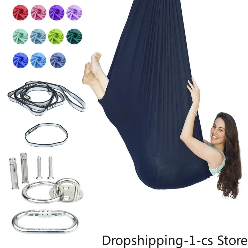 150x280cm Full Set Yoga Hammock Flying-Aerial Fabric Swing Latest Multifunction Anti-Gravity Yoga Belts Yoga Training For Kids