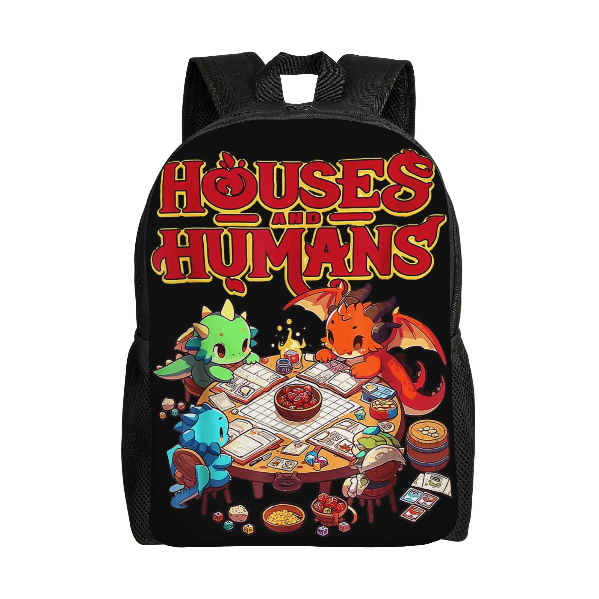 

Рюкзак для геймеров (3) с забавным принтом в стиле RPG, мужской, из полиэстера, для путешествий, мягкий, стильный, для старшей школы