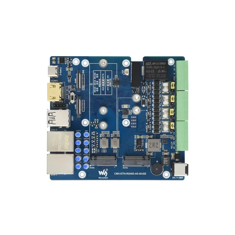 SmCpRaspberry Pi CM5 RS485 4G/5G Dual Ethernet Port ETH Gigabit/2.5G Expansion Board