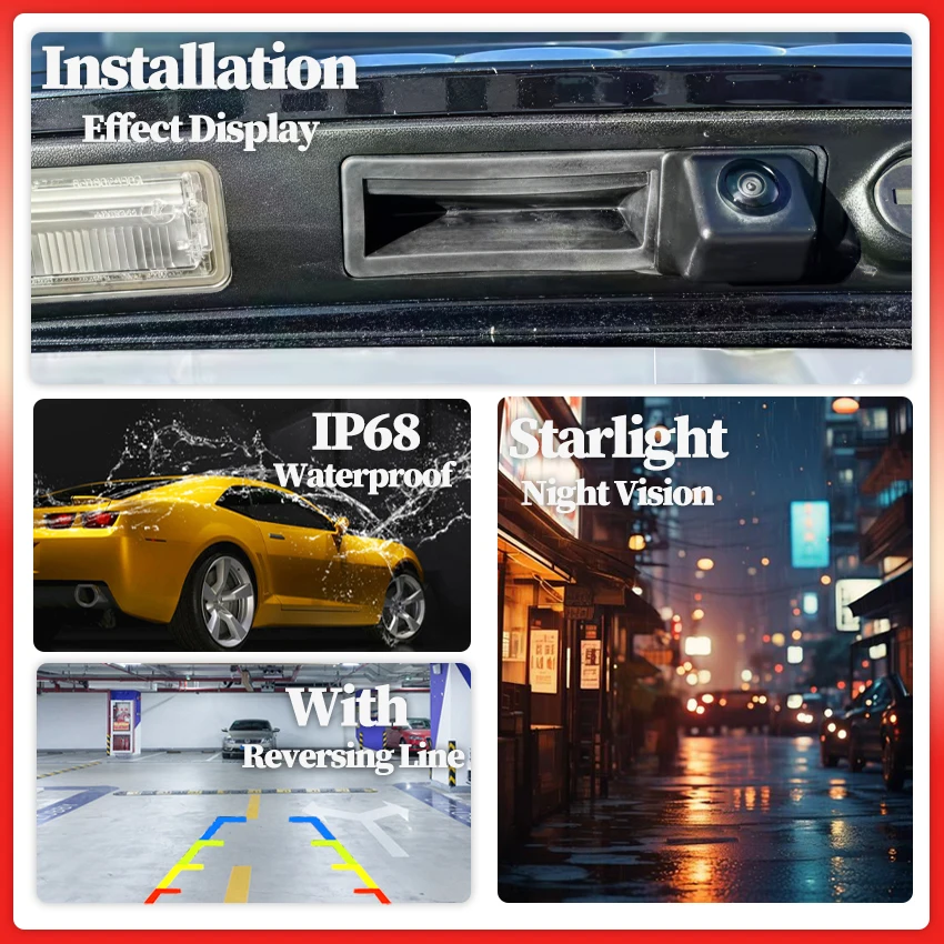 Car Trunk Handle Camera Fisheye Lens AHD HD For Volkswagen Jetta MK7 Bora 2019 2020 2021 2022 HD Rear View Parking Backup Camera
