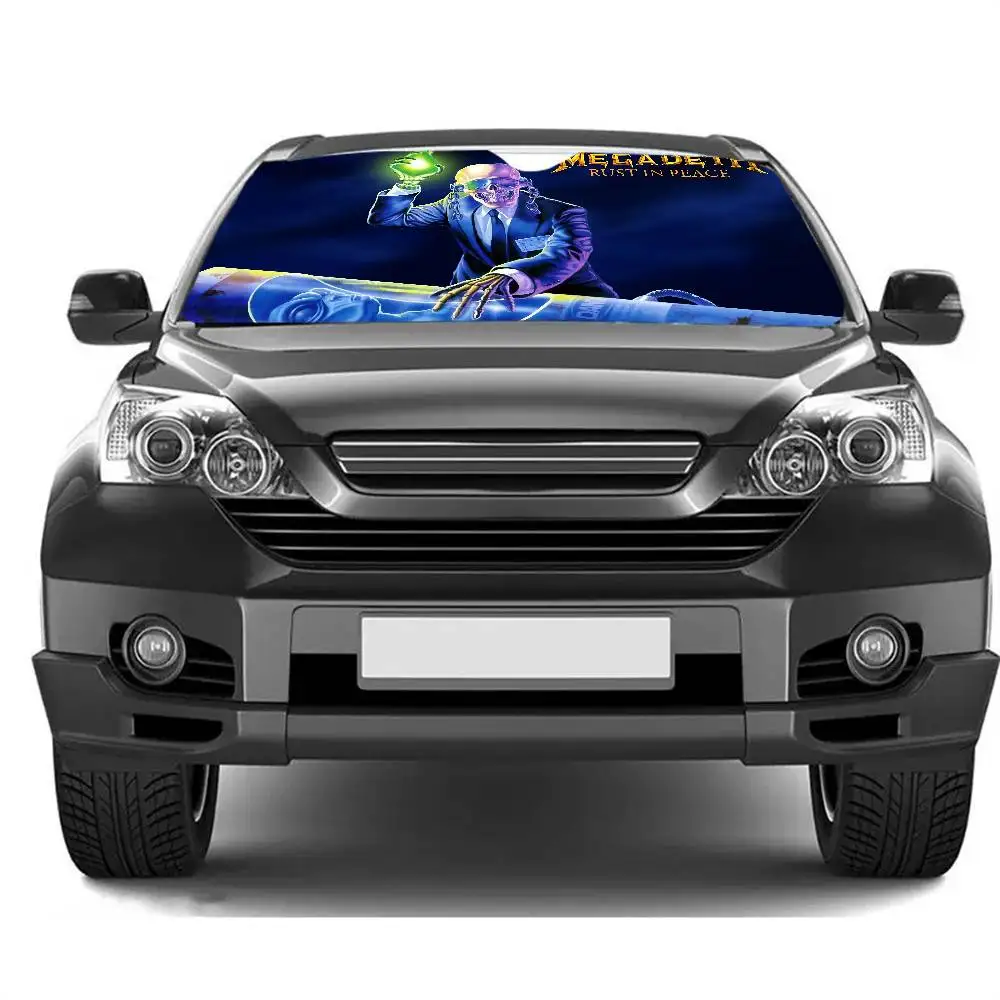 Band M-Megadeths Car Sunshade Shield Windshield Window Sun Blocker Cover Interior Protection For Truck SUV Visor Universal - view 5