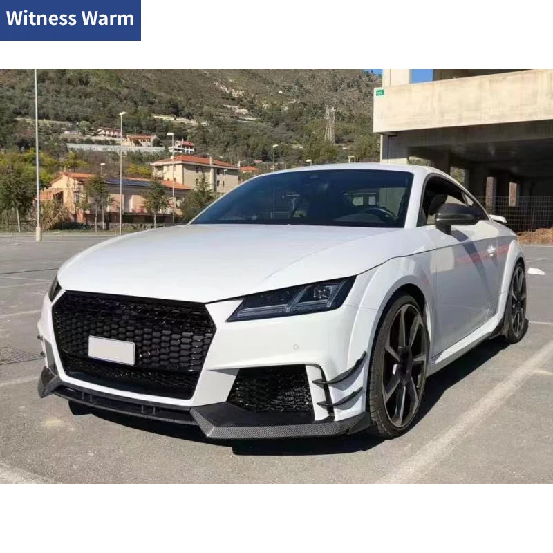 Carbon Fiber FRP Unpainted Front Bumper Lip Spoiler for Audi TTRS MK3 2016 2017 2018 Bumper Lip Splitters Protector