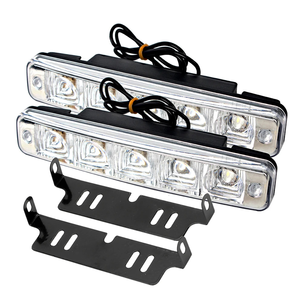 LEEPEE Car Styling Waterproof Daylight Car Lights Super Bright 5 LEDs Daytime Running Light Universal DRL