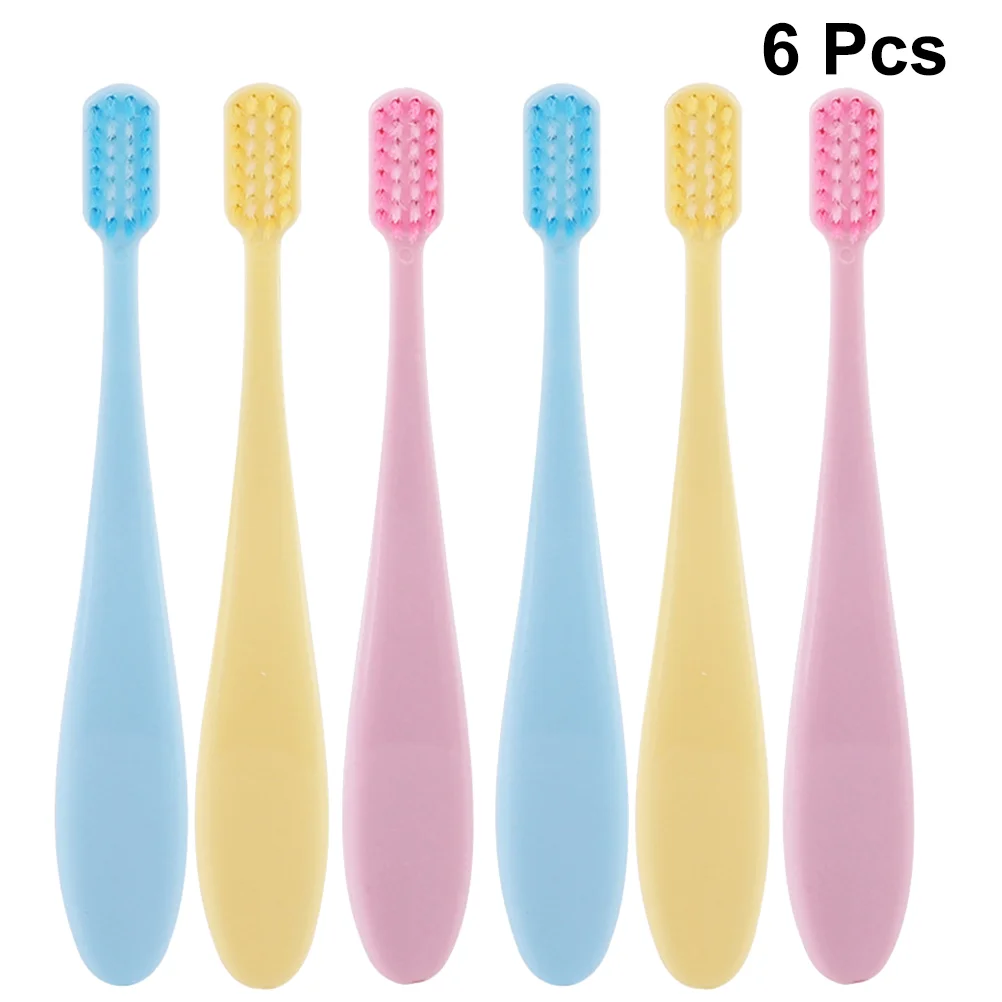 6 peças/2 crianças escovas de dentes cuidados orais infantil pele macia treinamento do bebê crianças dentes