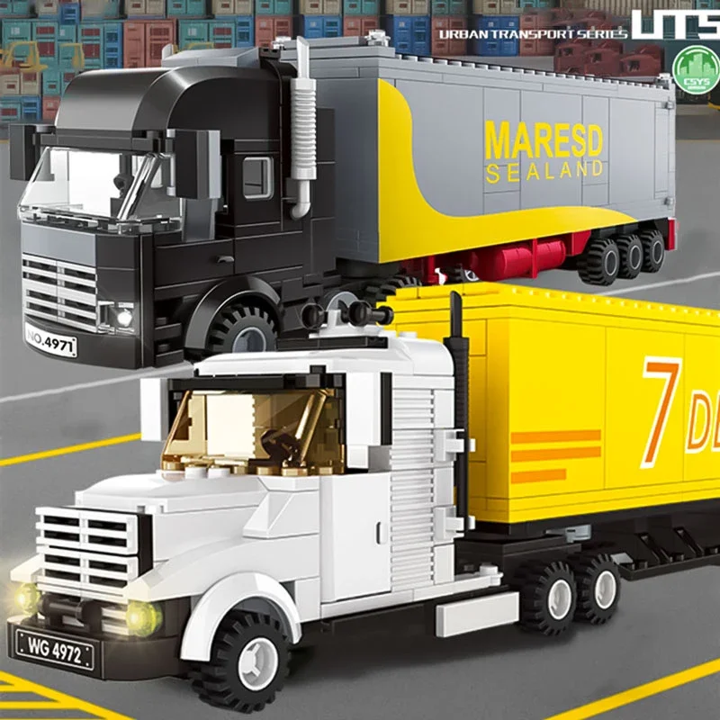 รถบรรทุกสีเหลืองขนาดใหญ่ รุ่นปี 2025 ของเล่นตัวต่อประกอบสำหรับเด็ก รุ่น 4972