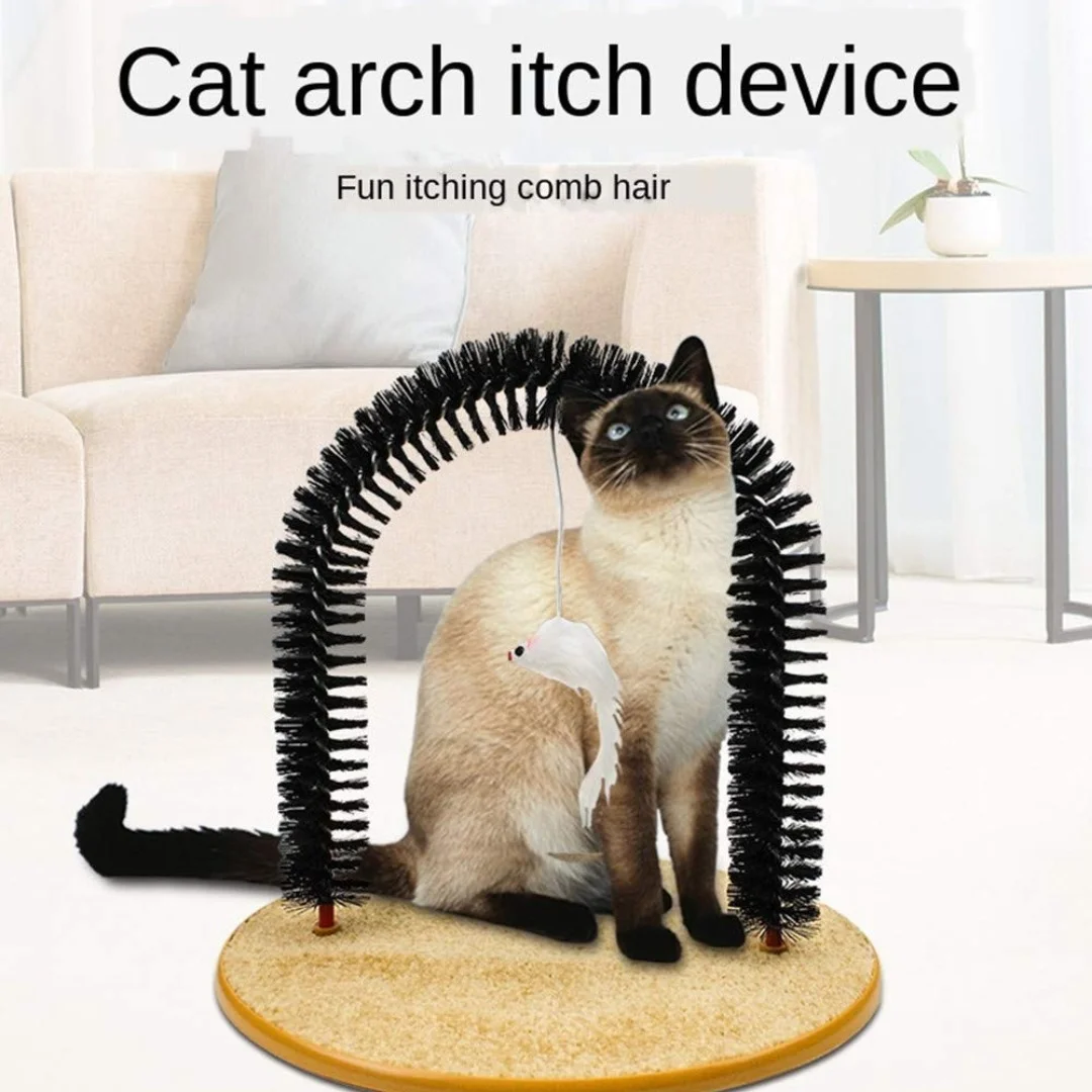 Haustier Katze Reib gerät Bogen Massage bürste Antipruri tisches Reiben Haar Gerät Katze Bürste