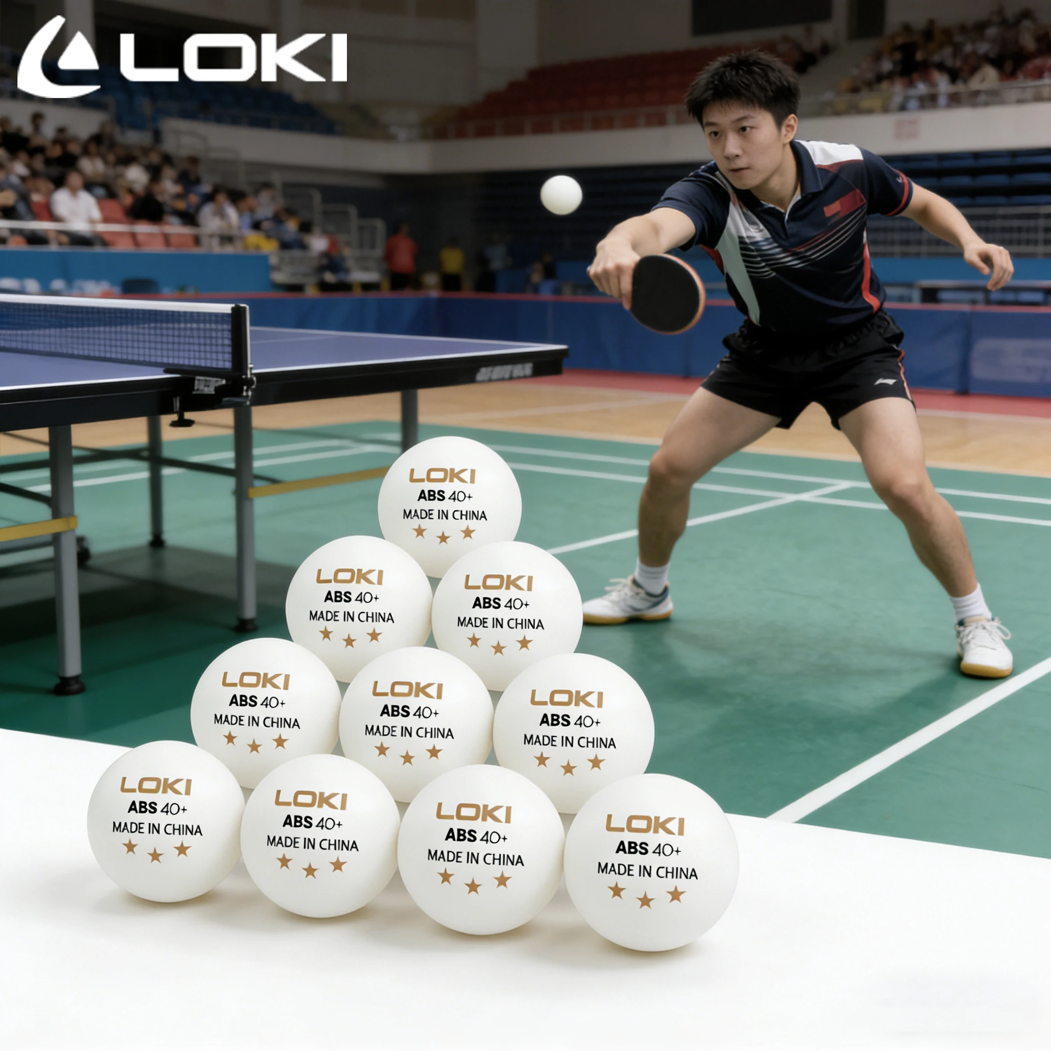 50/100PCS LOKI 3 Star Table Tennis Balls ABS New Material 40+ Ping Pong Ball For Club Training Competition Bubble Column Packing