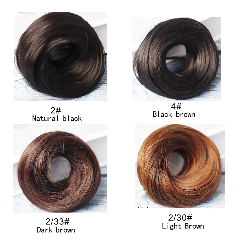 H&STAR Synthetic Messy Bun Hair Piece Straight Chignon Extension Mini Rubber Band Hair Bun Scrunchies Donut Wig Accessory