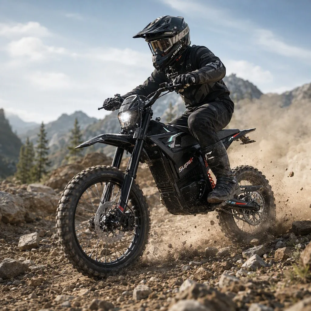 3500W Mid-Drive Electric Dirt Bike – 48V 20.8Ah, 53-Mile Range, 35° Hill Climb, 3 Ride Modes, Off-Road Ready
