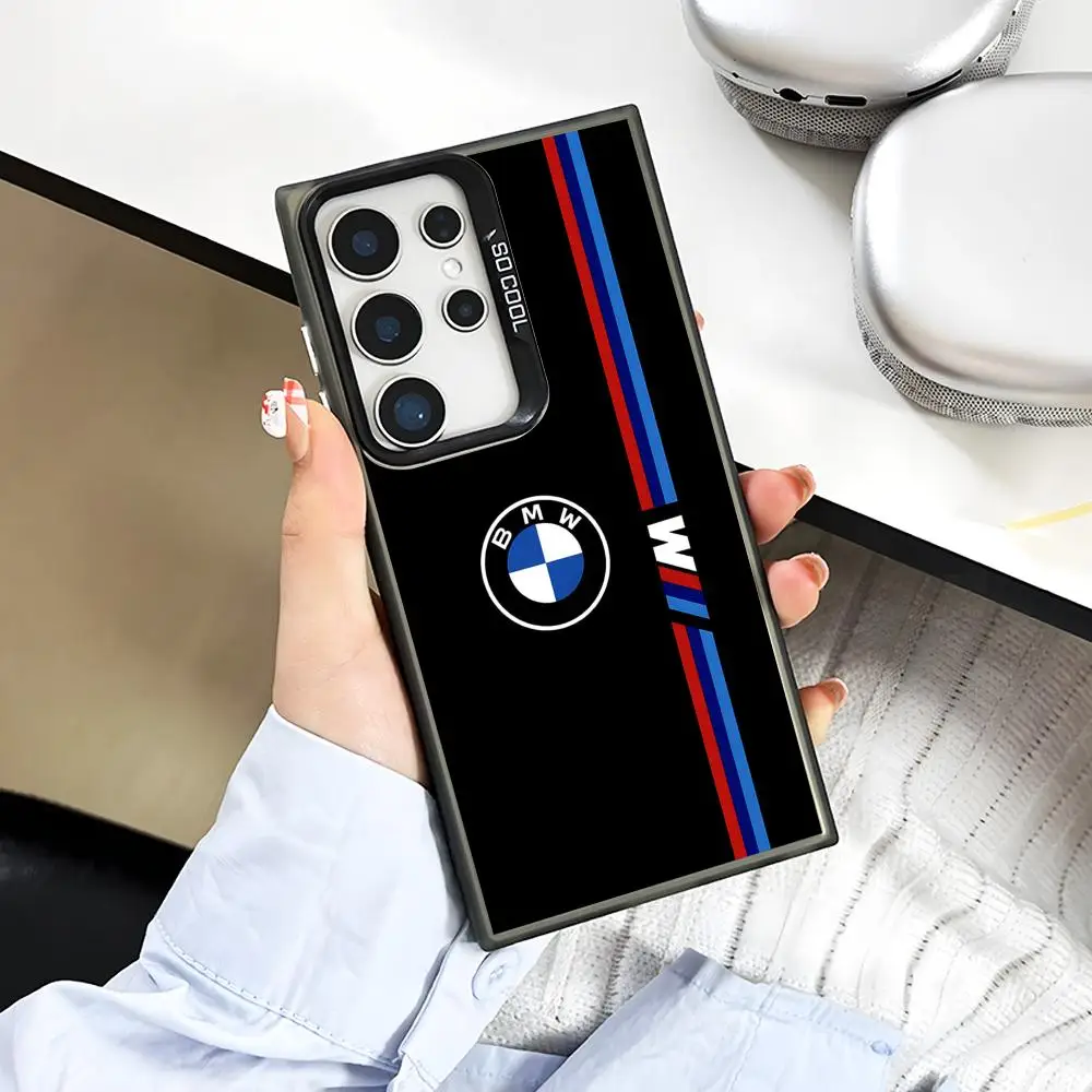 Car BBMMWW Phone Case for Samsung Galaxy S26 S25 S24 S23 S22 S21 S20 Note20 Plus Ultra Colorful Silver Cover