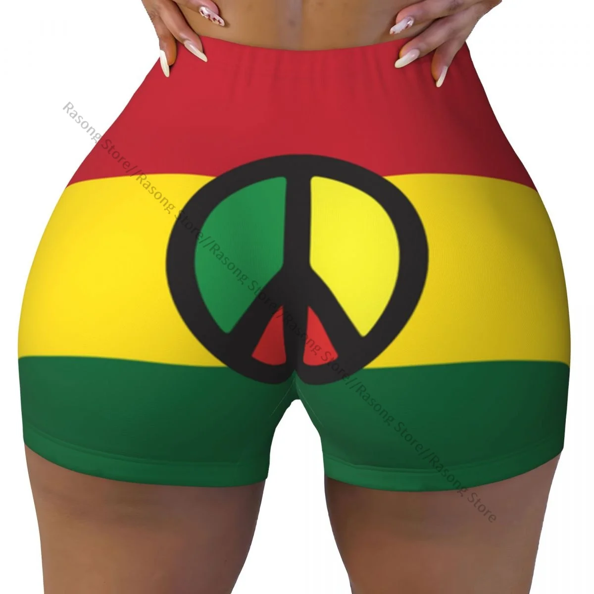 Yoga Shorts Jamaican Reggae Culture Peace Caribbean Country Flag Women Biker Tight Elastic Workout Sports Leggings