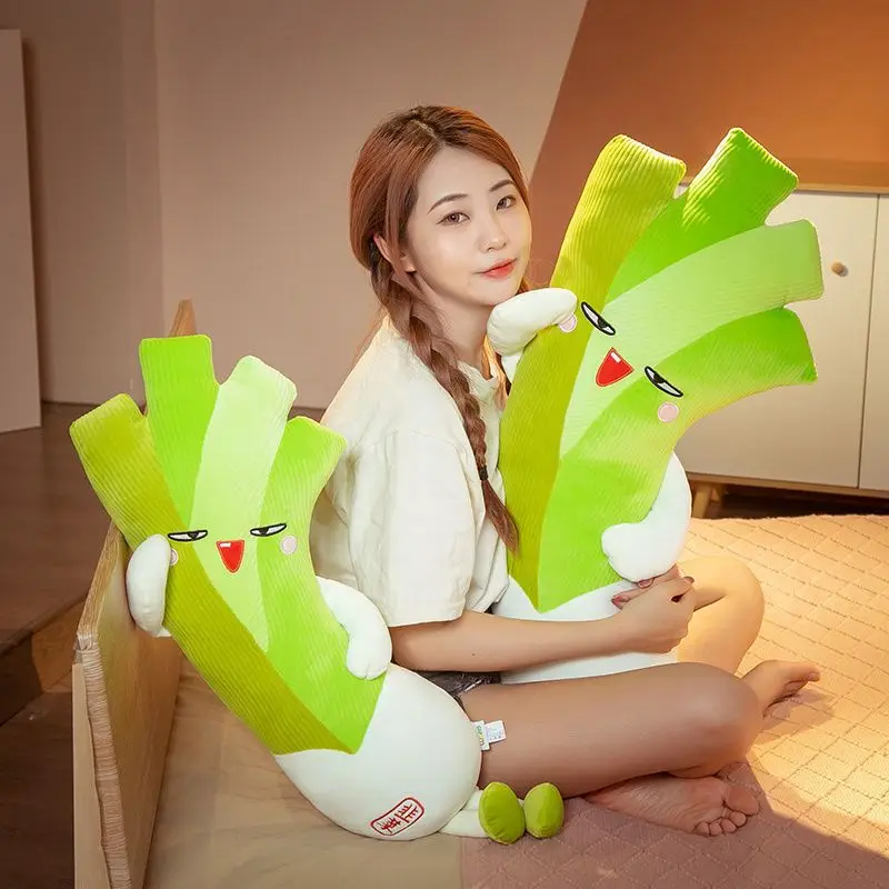 Perfect Gift for Boyfriend Super Cute Leek Shaped Plush Sofa Cushion Stress Relief Decorative Pillow