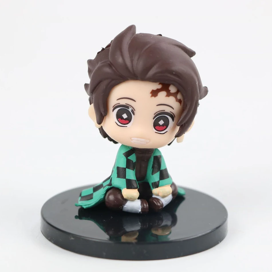 4-15 قطعة/المجموعة Q نسخة شيطان القاتل عمل الشكل ، يجلس شبح دمية ، Tanjiro ، Nidouzi ، Inosuke ، Zenizu نموذج الفيلم اللعب ، gifs