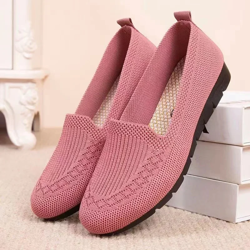 Women Flat Toe Knitted Ladies Office Shoes Comfortable Formal Shoes for Woman Female Ballet Flats Designer Sneakers