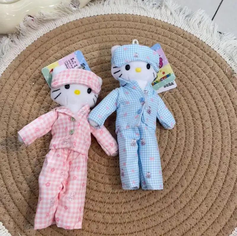 لطيف الكرتون Kawaii فستان طويل الساق تظهر منامة مرحبا كيتي أفخم دمية حقيبة سلسلة مفاتيح قلادة لعبة هدية