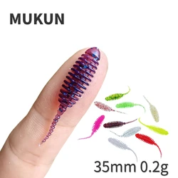 Cebos blandos de goma para pesca en roca, cebos artificiales de gusano suave, lubina de silicona, 10 piezas, 3,5 cm, 0,2G, novedad