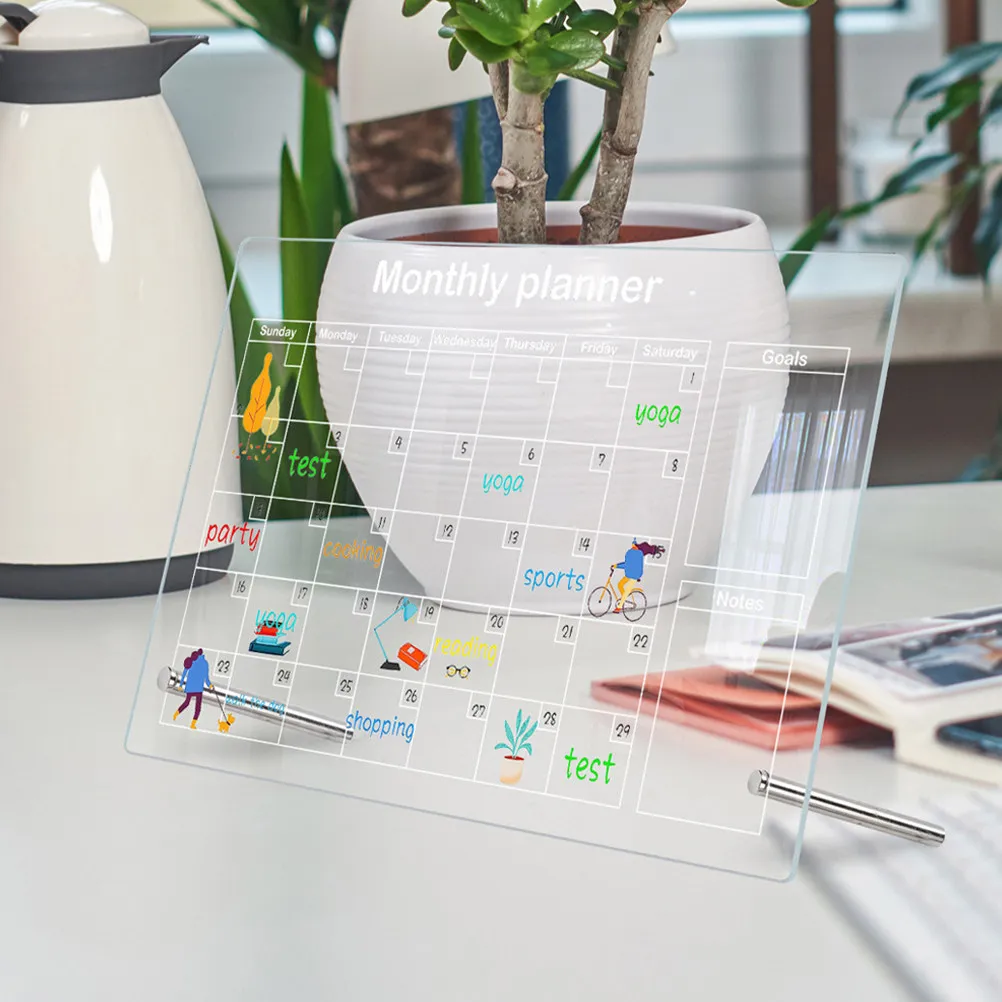 

Набор из 1 акриловой доски для записей с ручкой, многофункциональная прозрачная доска для заметок для офиса, дома, отеля, кафе, школы, с функцией стирания сообщений