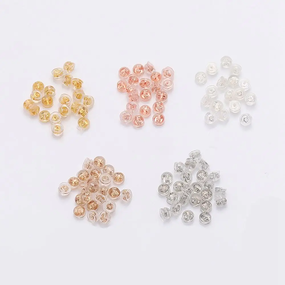 Soft Clear Soft Glue Earring plugs Jewelry Findings Copper Ear Stud Backs Earring Pads Earring Back Stoppers DIY Stopper Plugs