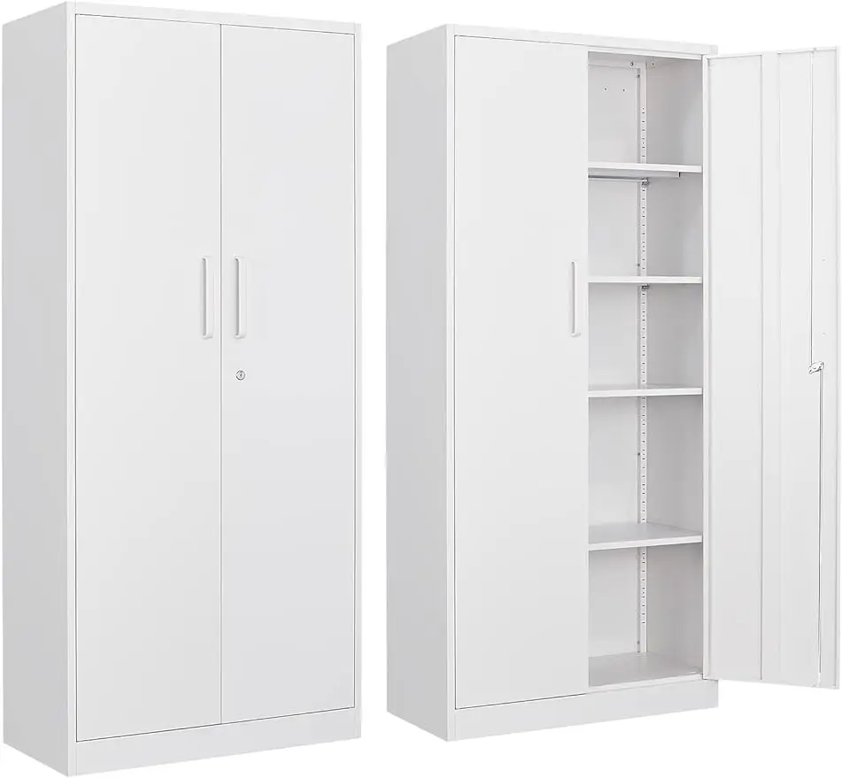 

Metal Garage Storage Cabinet with Locking Doors and Adjustable Shelves, Steel Lockable File Cabinet,Locking Tool Cabinets