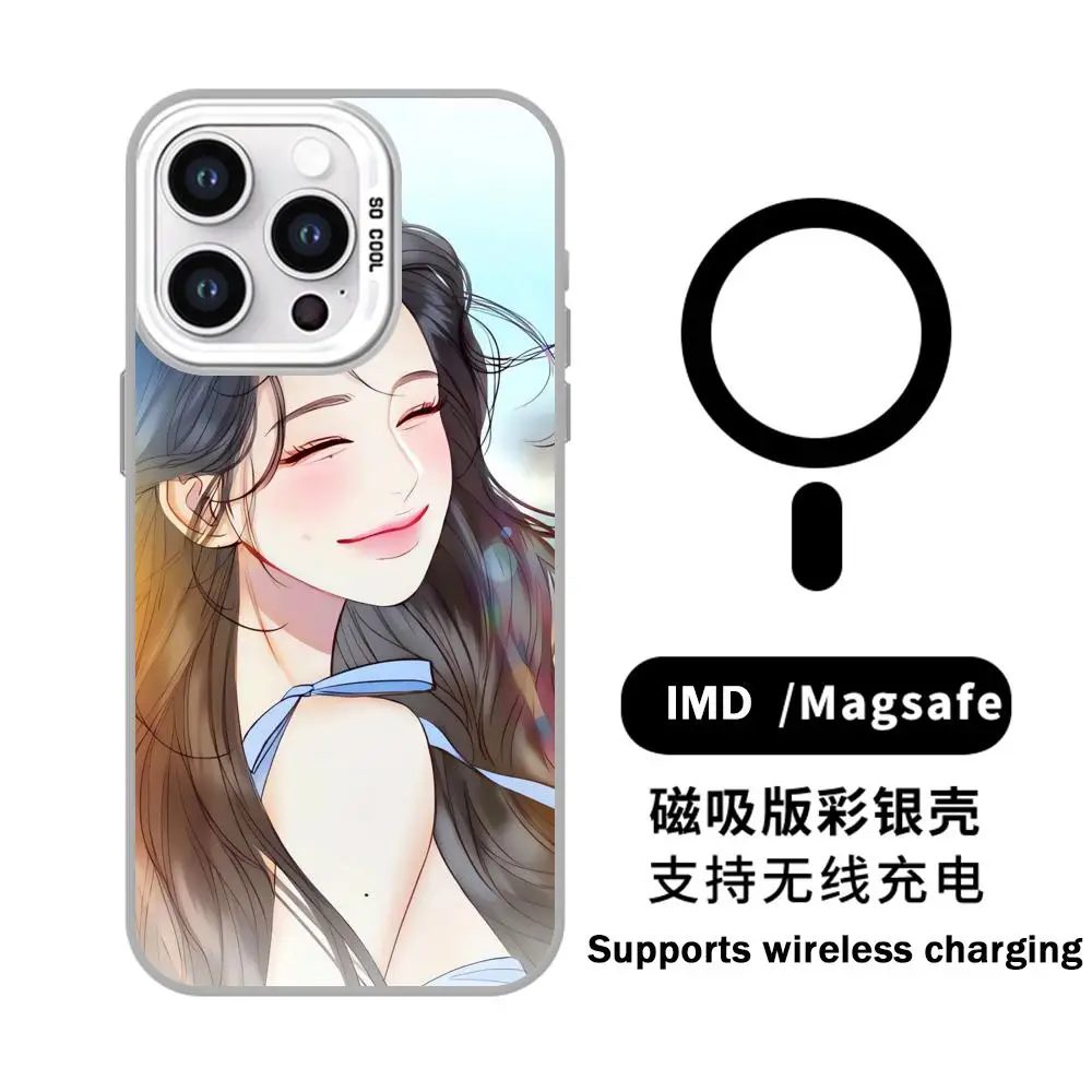 Serena manhwa Phone Case White Magnetic IMD Colorful Silver case for iPhone 17air 16e 15 14 13 12 11 Pro Max Plus - view 3